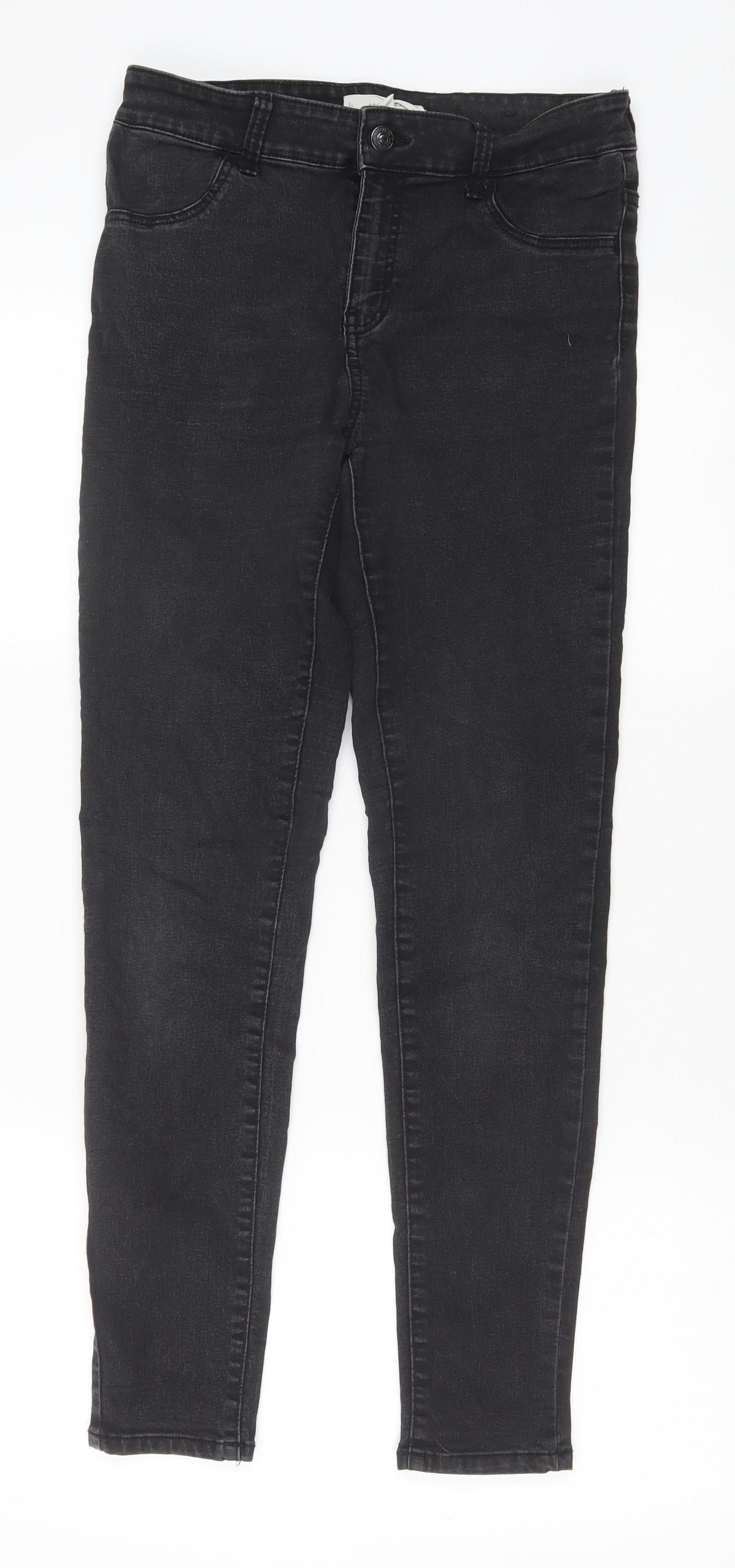 Mango Womens Black Cotton Skinny Jeans Size 8 Slim Zip