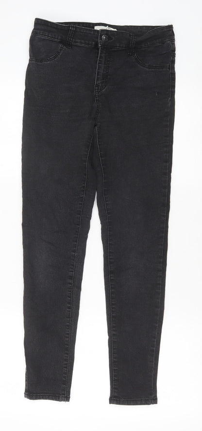 Mango Womens Black Cotton Skinny Jeans Size 8 Slim Zip