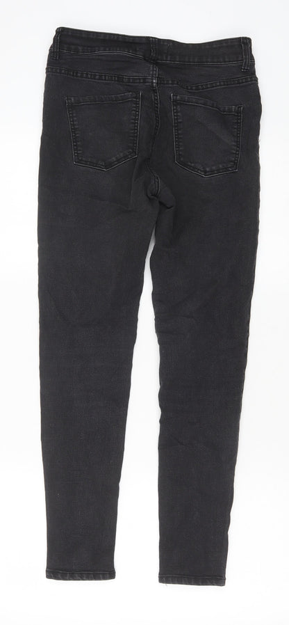 Mango Womens Black Cotton Skinny Jeans Size 8 Slim Zip