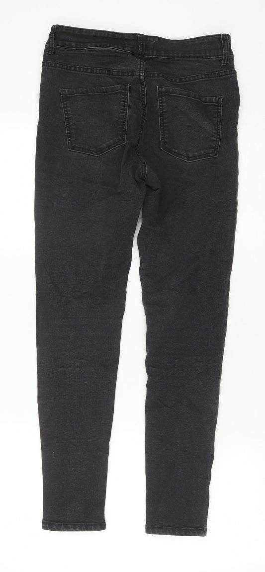 Mango Womens Black Cotton Skinny Jeans Size 8 Slim Zip