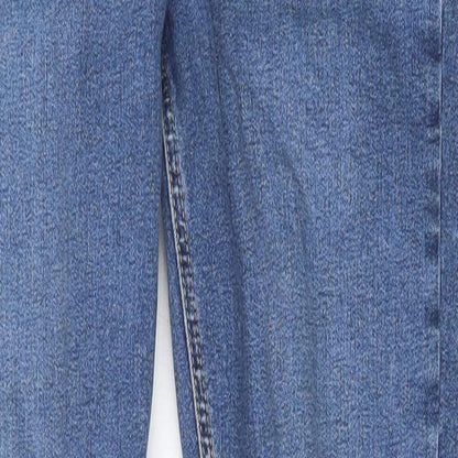 Topshop Womens Blue Cotton Skinny Jeans Size 28 in Slim Zip