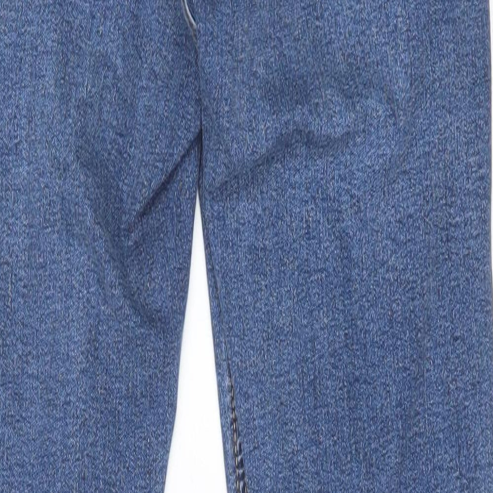 Topshop Womens Blue Cotton Skinny Jeans Size 28 in Slim Zip