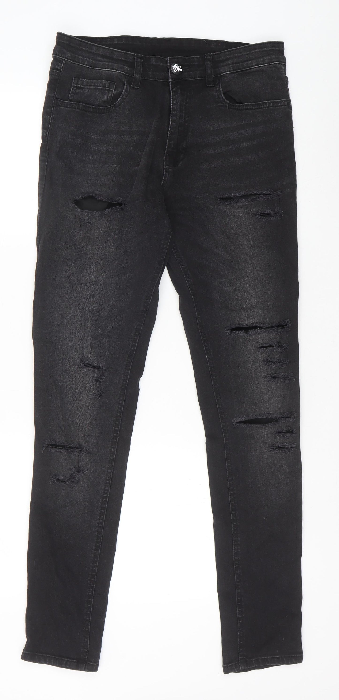 Born Rich Womens Black Cotton Skinny Jeans Size 32 in Slim Zip