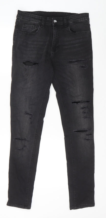 Born Rich Womens Black Cotton Skinny Jeans Size 32 in Slim Zip
