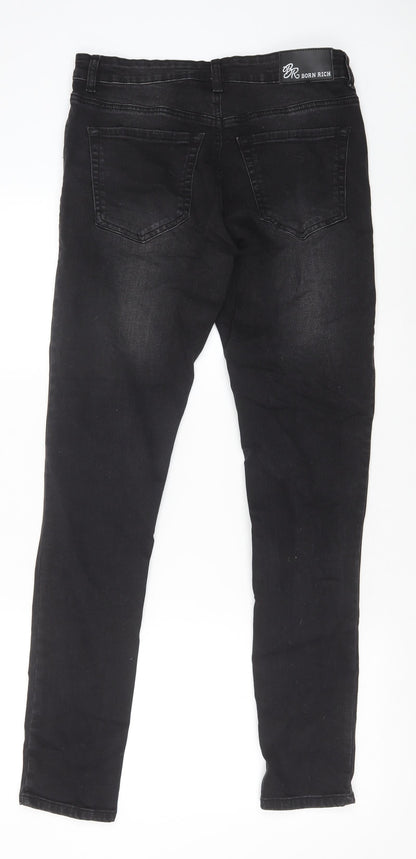 Born Rich Womens Black Cotton Skinny Jeans Size 32 in Slim Zip