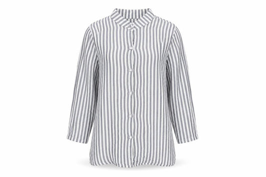 Ivy Bank Womens White Striped Polyester Basic Button-Up Size S Collared