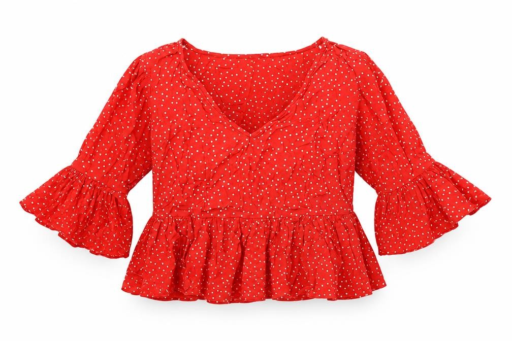 Womens UK Size 6 New Look Red Basic Blouse