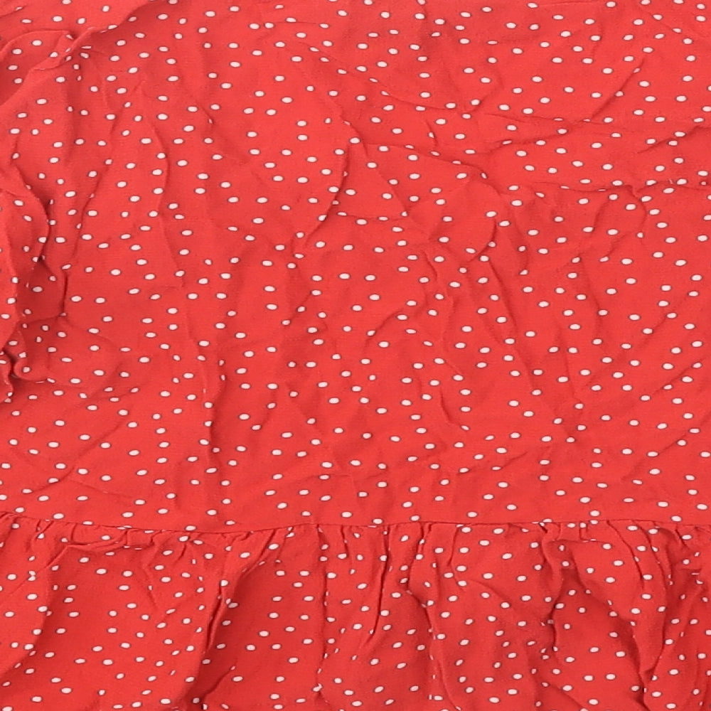 Womens UK Size 6 New Look Red Basic Blouse