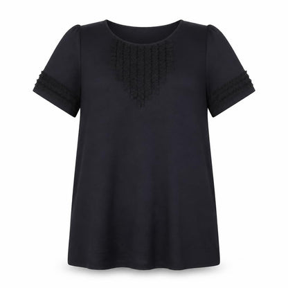 Autograph Womens Black Polyester A-Line One Size Round Neck Pullover