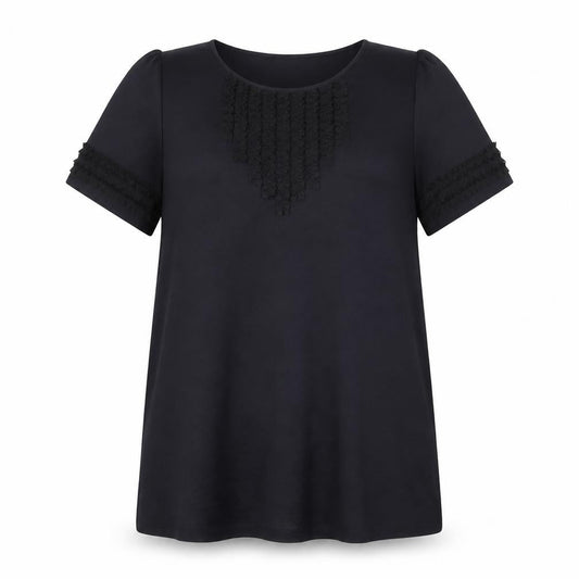 Autograph Womens Black Polyester A-Line One Size Round Neck Pullover