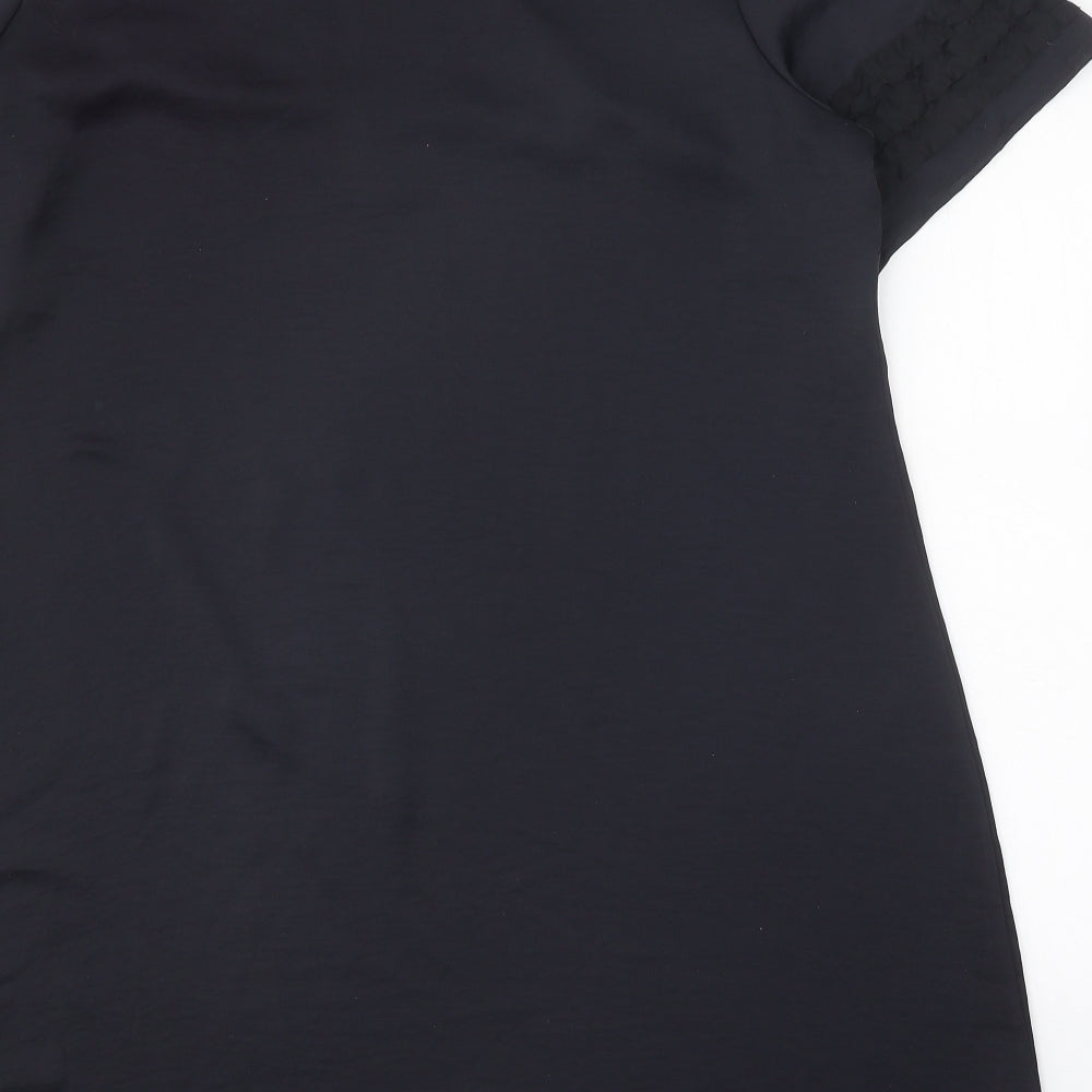 Autograph Womens Black Polyester A-Line One Size Round Neck Pullover