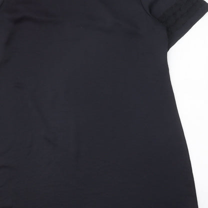 Autograph Womens Black Polyester A-Line One Size Round Neck Pullover