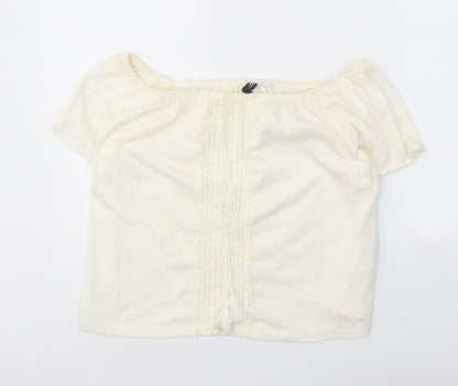 Womens UK Size M Divided Ivory Basic Blouse
