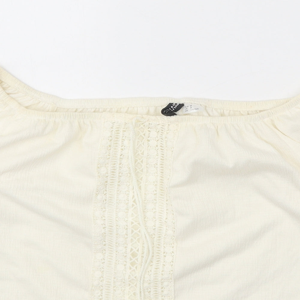 Womens UK Size M Divided Ivory Basic Blouse