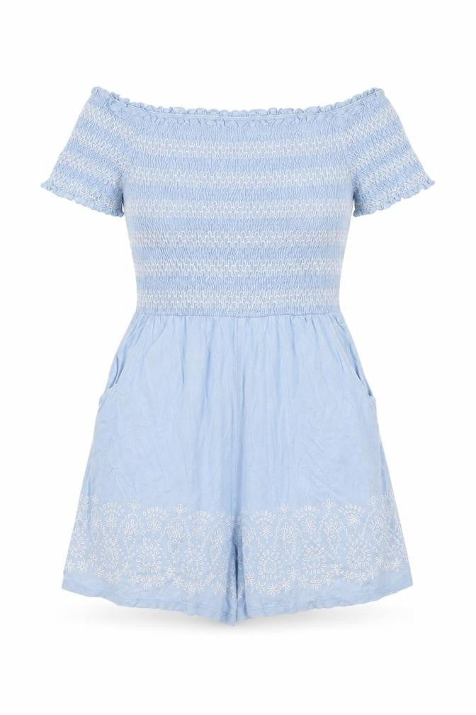 Womens UK Size 10 Miss Selfridge One-Piece Blue Playsuit