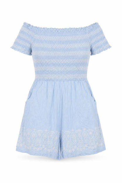 Womens UK Size 10 Miss Selfridge One-Piece Blue Playsuit