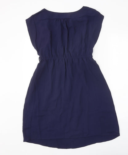 H&M Womens Blue Polyester Fit & Flare Size S Round Neck Pullover