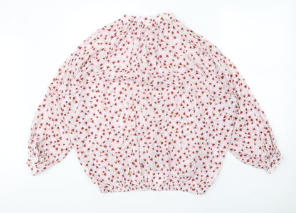 Womens UK Size 6 H&M Pink Basic Button-Up