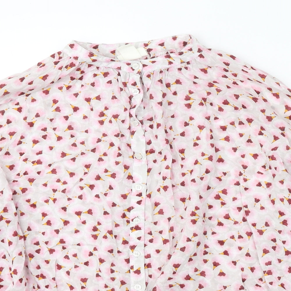 Womens UK Size 6 H&M Pink Basic Button-Up
