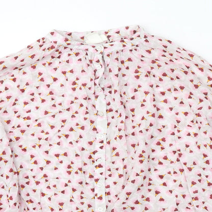 Womens UK Size 6 H&M Pink Basic Button-Up
