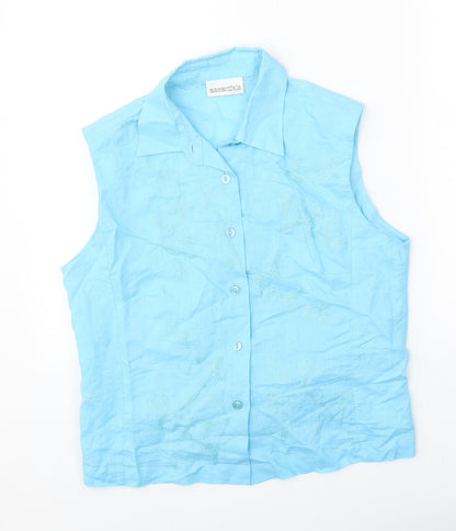 Womens UK Size 14 Essentials Blue Basic Tank