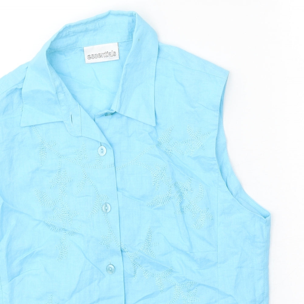 Womens UK Size 14 Essentials Blue Basic Tank