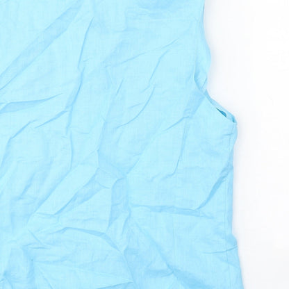 Womens UK Size 14 Essentials Blue Basic Tank