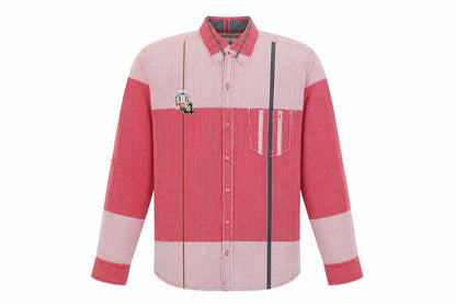Mens UK Size XL Volume Zero Red  Button-Up Long Sleeve Casual Shirt