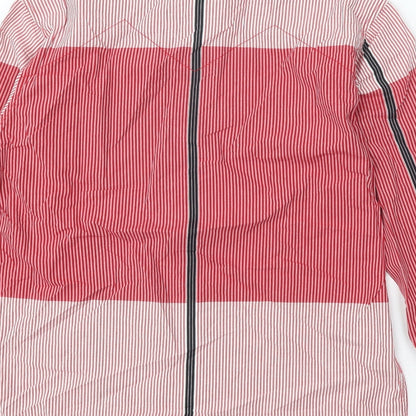 Volume Zero Mens Red Striped Cotton Button-Up Size XL Collared Button