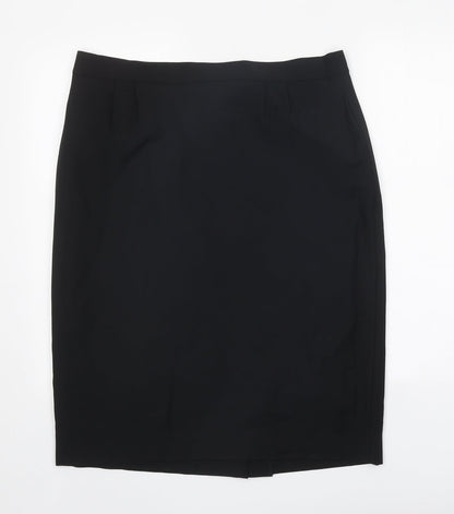 Persona Womens Black Viscose Straight & Pencil Skirt Size 35 in Zip