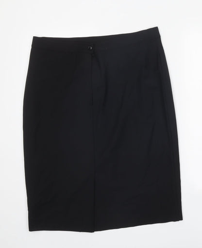 Persona Womens Black Viscose Straight & Pencil Skirt Size 35 in Zip
