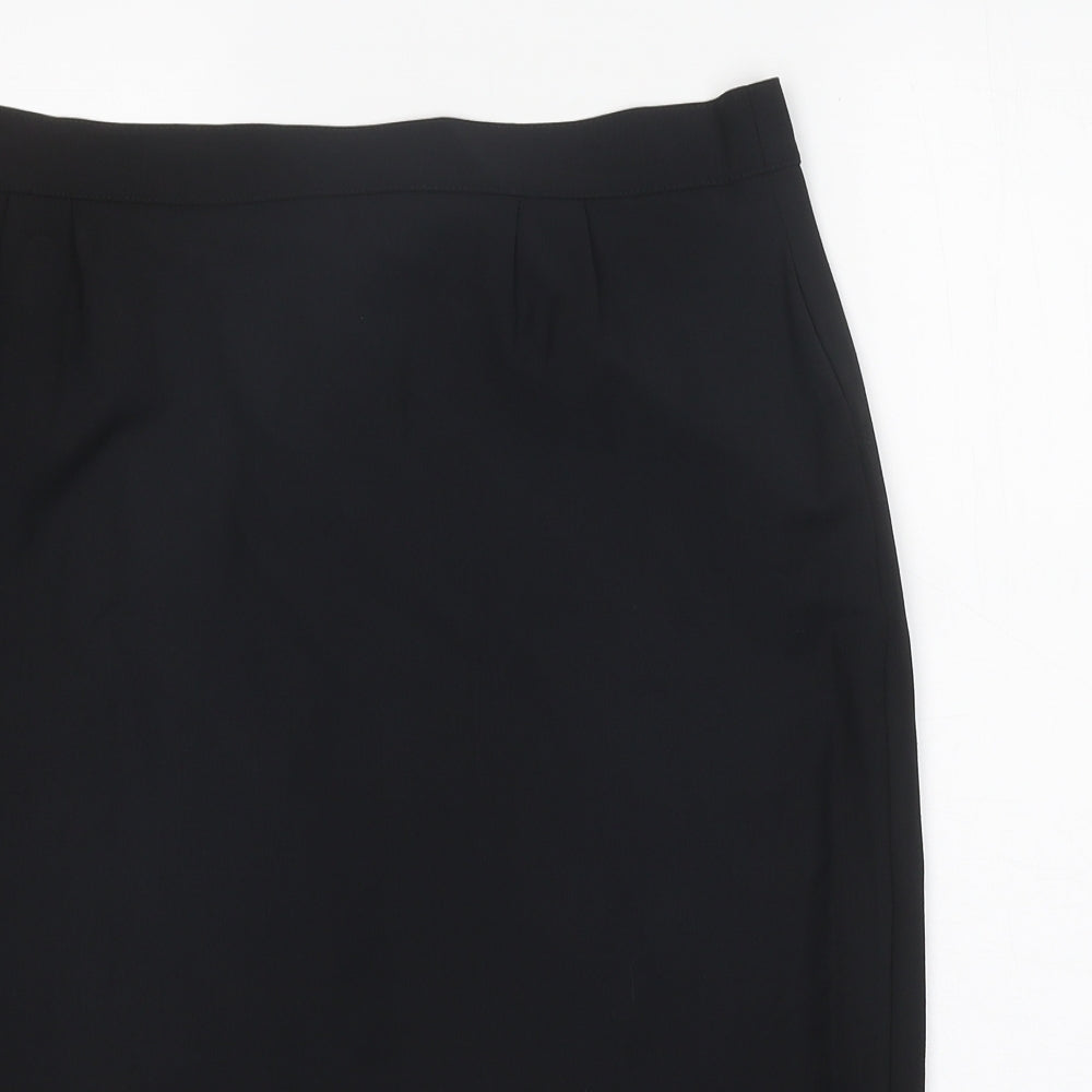 Persona Womens Black Viscose Straight & Pencil Skirt Size 35 in Zip