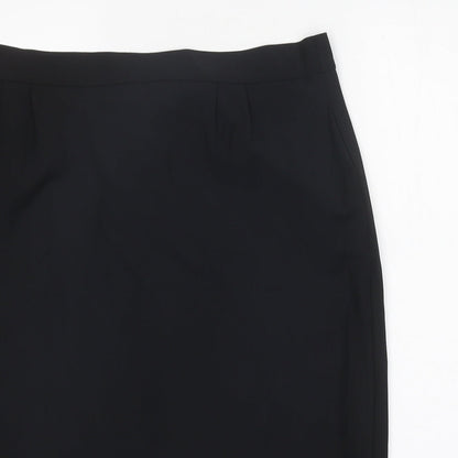 Persona Womens Black Viscose Straight & Pencil Skirt Size 35 in Zip
