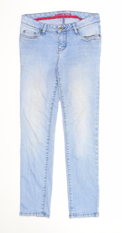 Rainbow Womens Blue Cotton Skinny Jeans Size 8 Slim Zip