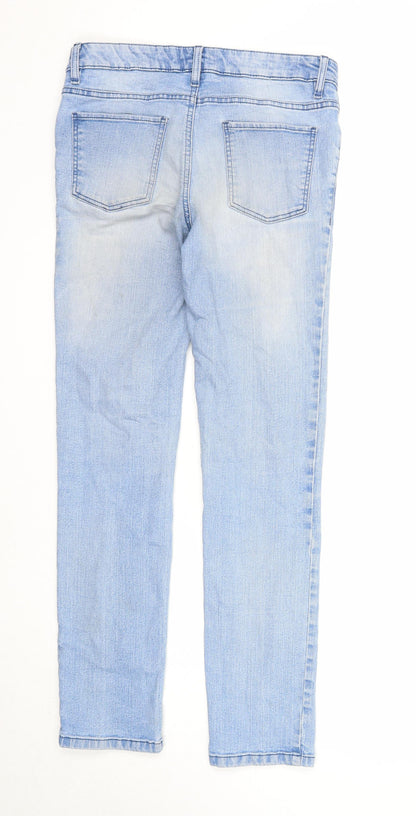 Rainbow Womens Blue Cotton Skinny Jeans Size 8 Slim Zip