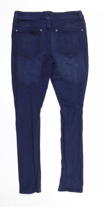 Boohoo Mens Blue Cotton Skinny Jeans Size 34 in Regular Zip