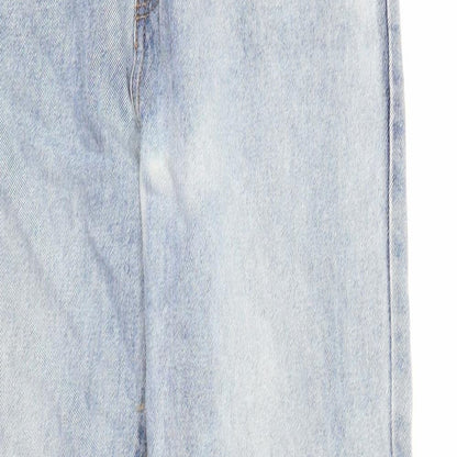 Rebellious Womens Blue Cotton Straight Jeans Size 8 Regular Zip