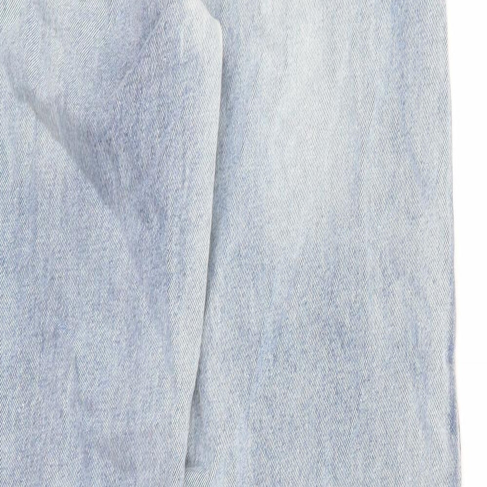 Rebellious Womens Blue Cotton Straight Jeans Size 8 Regular Zip