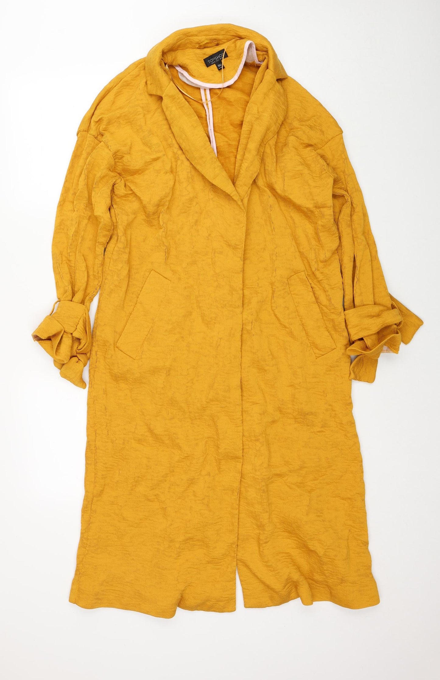 Womens UK Size 10 Topshop Yellow Overcoat