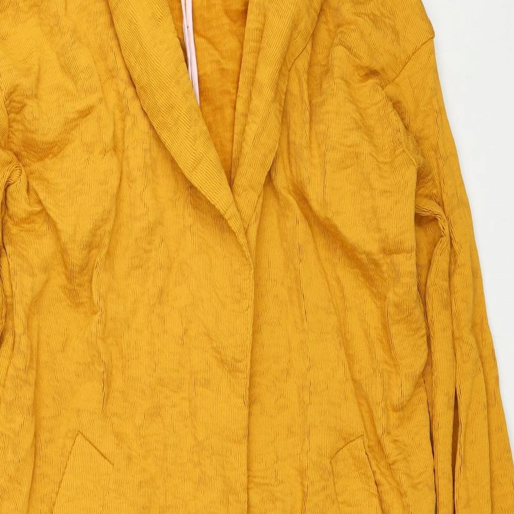 Womens UK Size 10 Topshop Yellow Overcoat