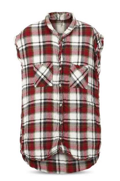 Womens UK Size 10 NEXT Red Basic Button-Up