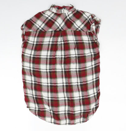 Womens UK Size 10 NEXT Red Basic Button-Up