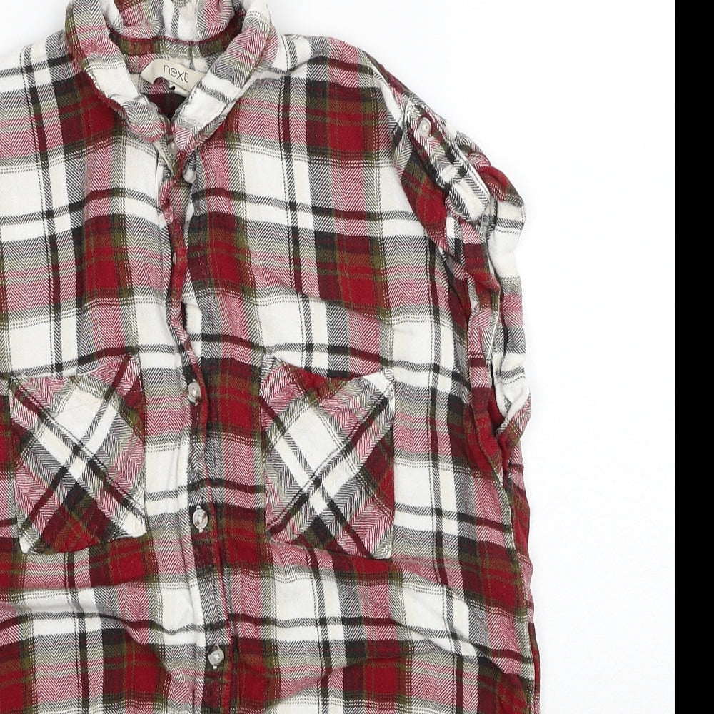 Womens UK Size 10 NEXT Red Basic Button-Up
