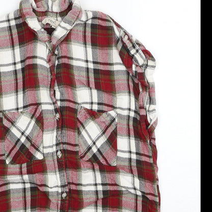 Womens UK Size 10 NEXT Red Basic Button-Up
