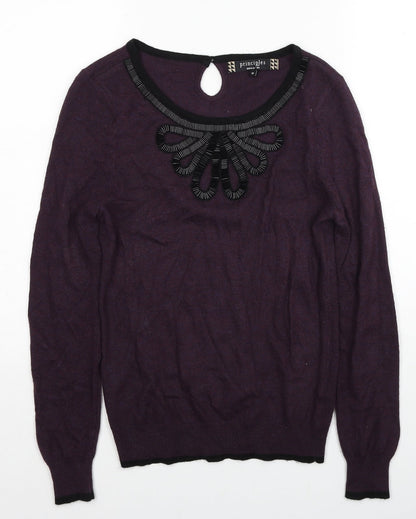 Womens UK Size 10 Principles Purple Pullover Jumper