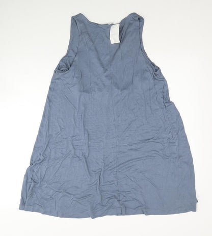 H&M Womens Blue Viscose A-Line Size M V-Neck Pullover