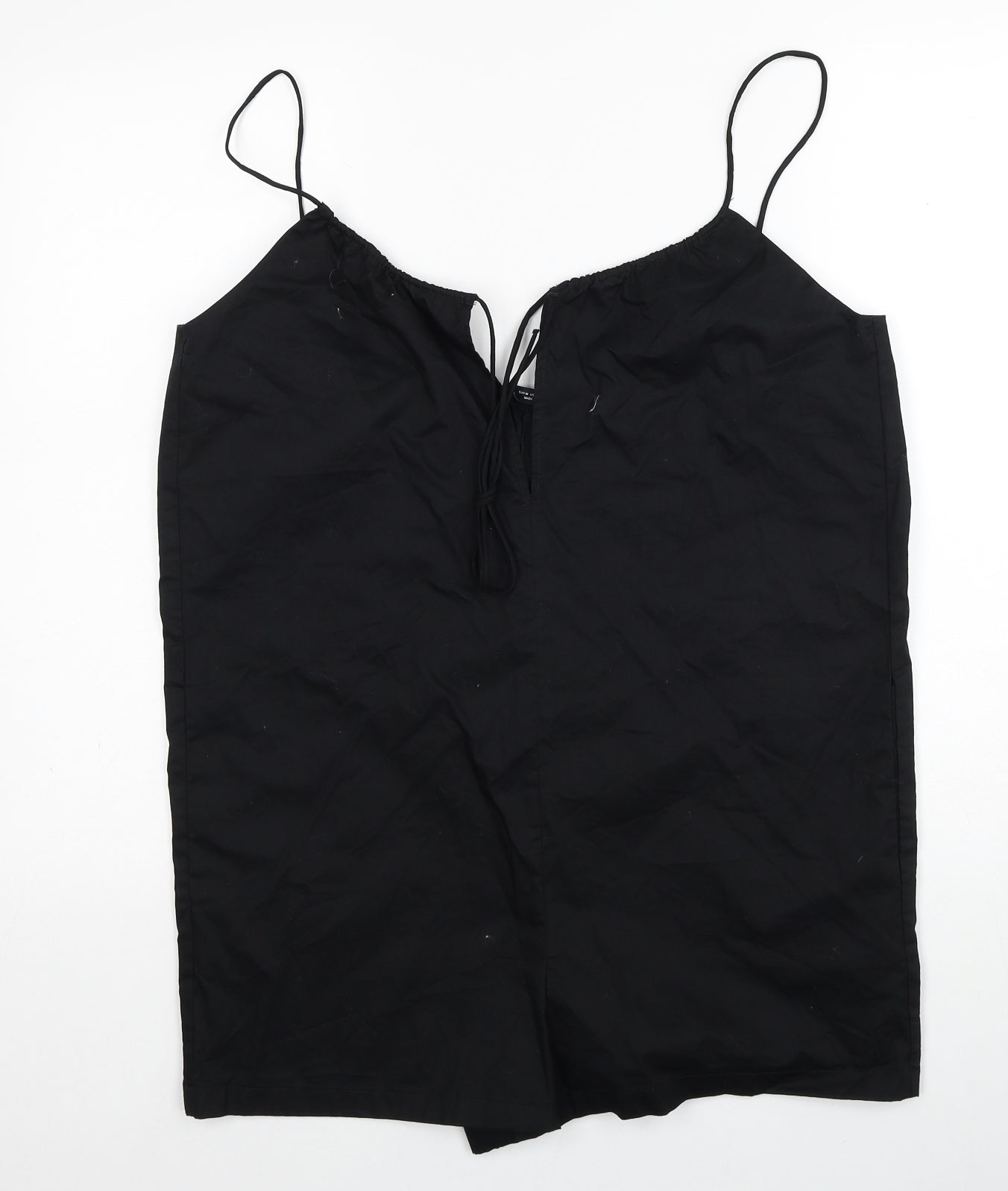 Zara Womens Black Cotton Playsuit One-Piece Size M Pullover