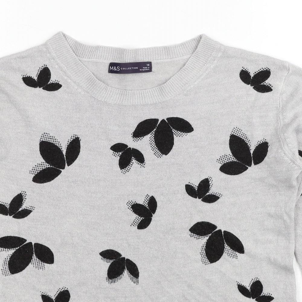Womens UK Size 10 Marks and Spencer Grey Pullover Jumper