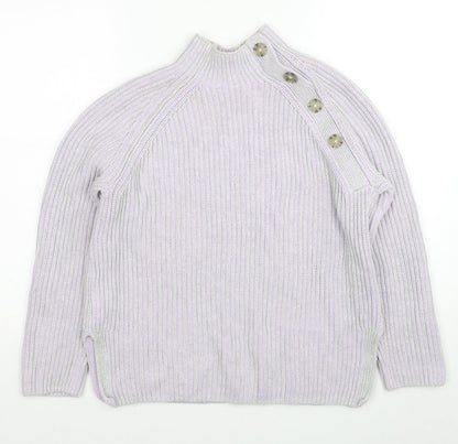 Gap Womens Purple Mock Neck Cotton Pullover Jumper Size M