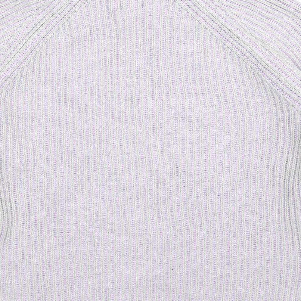 Gap Womens Purple Mock Neck Cotton Pullover Jumper Size M